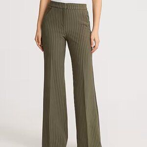 Editor Studio Stretch Twill High Waisted Pinstripe Flare Trouser